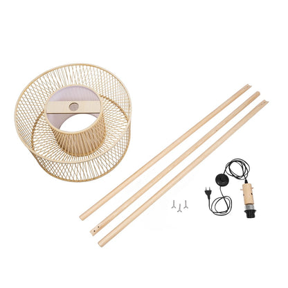 POPPY 01988 Boho Επιδαπέδιο Φωτιστικό με Ντουί 1 x E27 AC 220-240V IP20 - Μπεζ - Μ58 x Π58 x Υ145