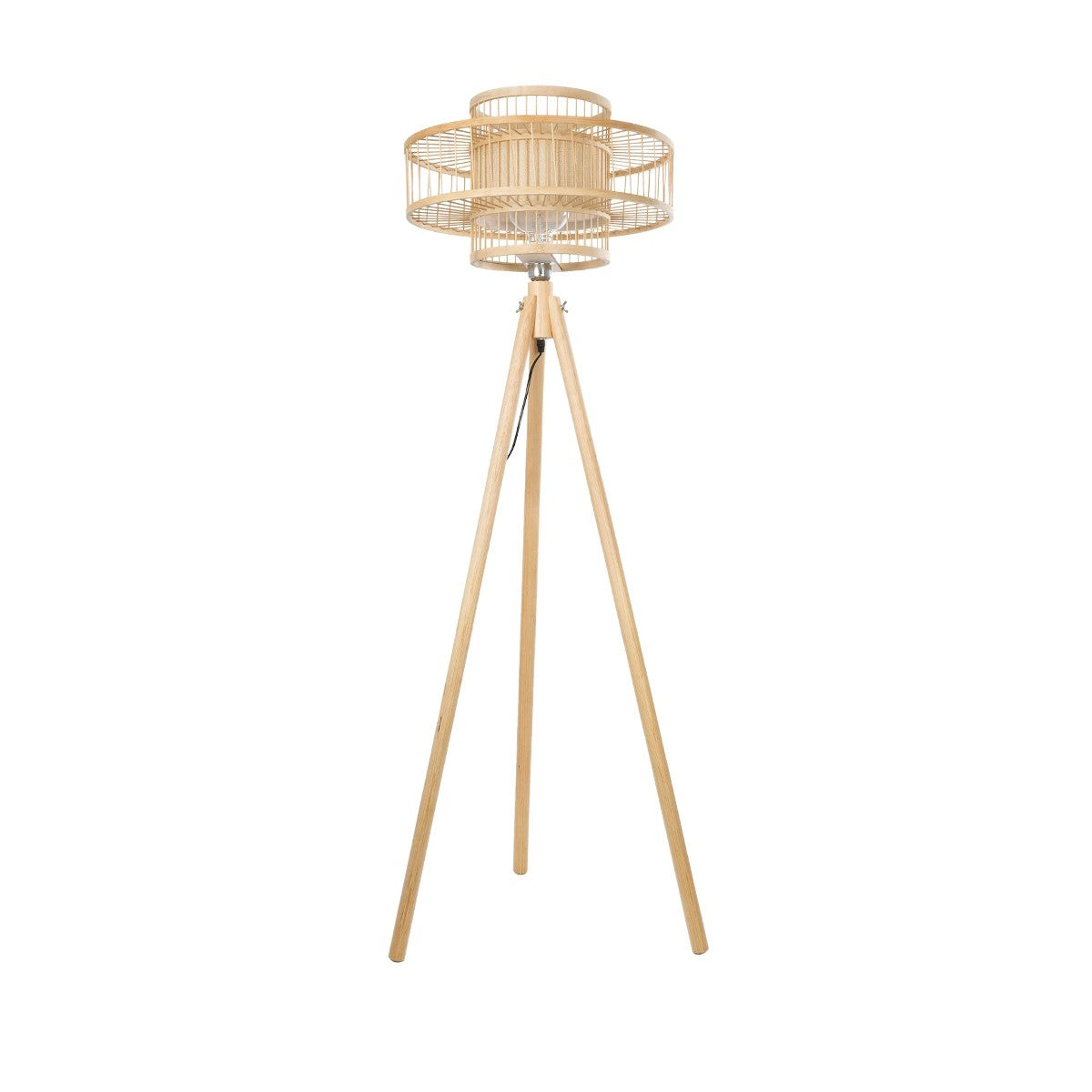 POPPY 01989 Boho Επιδαπέδιο Φωτιστικό με Ντουί 1 x E27 AC 220-240V IP20 - Μπεζ - Μ58 x Π58 x Υ149