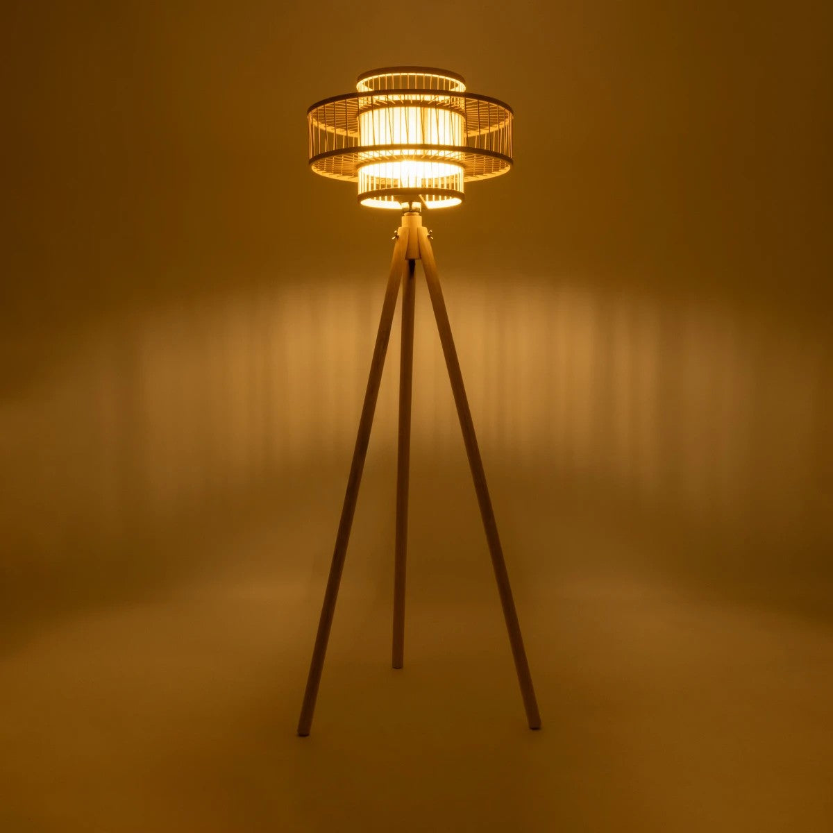 POPPY 01989 Boho Επιδαπέδιο Φωτιστικό με Ντουί 1 x E27 AC 220-240V IP20 - Μπεζ - Μ58 x Π58 x Υ149