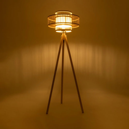 POPPY 01989 Boho Επιδαπέδιο Φωτιστικό με Ντουί 1 x E27 AC 220-240V IP20 - Μπεζ - Μ58 x Π58 x Υ149