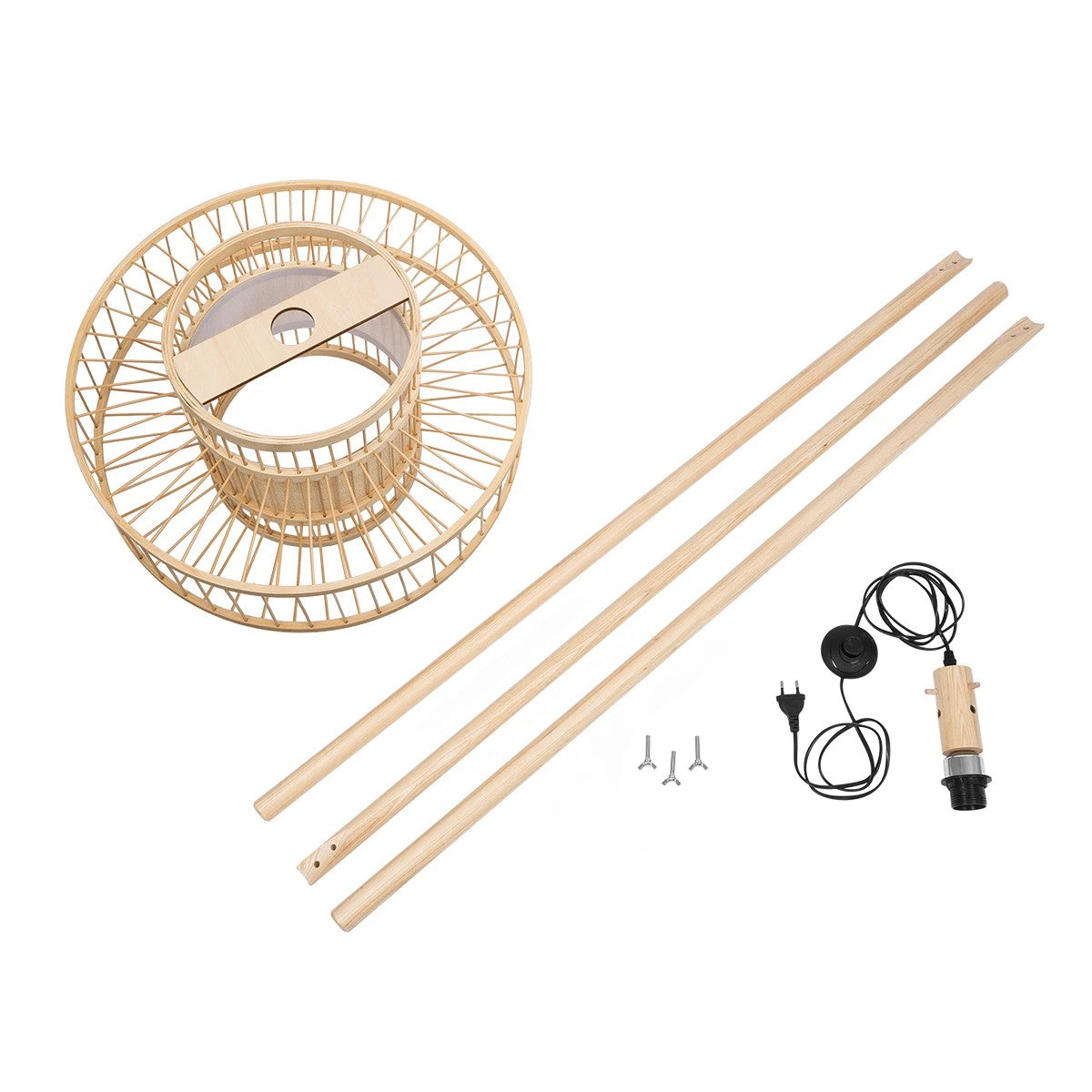 POPPY 01989 Boho Επιδαπέδιο Φωτιστικό με Ντουί 1 x E27 AC 220-240V IP20 - Μπεζ - Μ58 x Π58 x Υ149