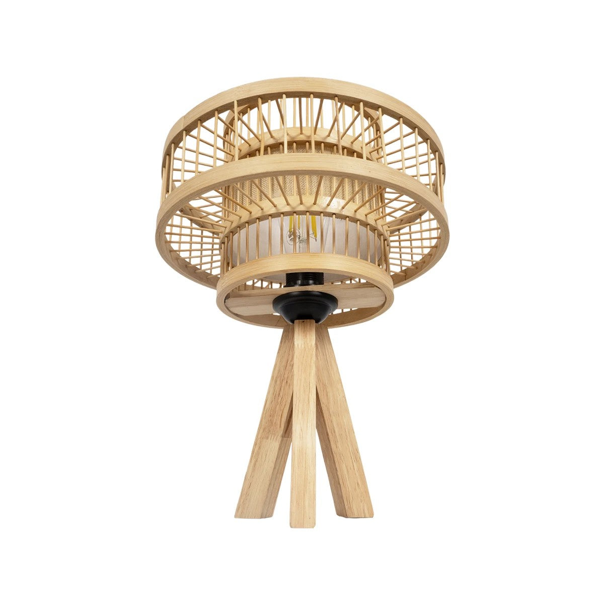 TULUM 01991 Boho Table Lamp with 1 x E27 AC 220-240V IP20 - Beige - L30 x W30 x H41