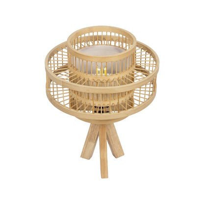 TULUM 01991 Boho Table Lamp with 1 x E27 AC 220-240V IP20 - Beige - L30 x W30 x H41