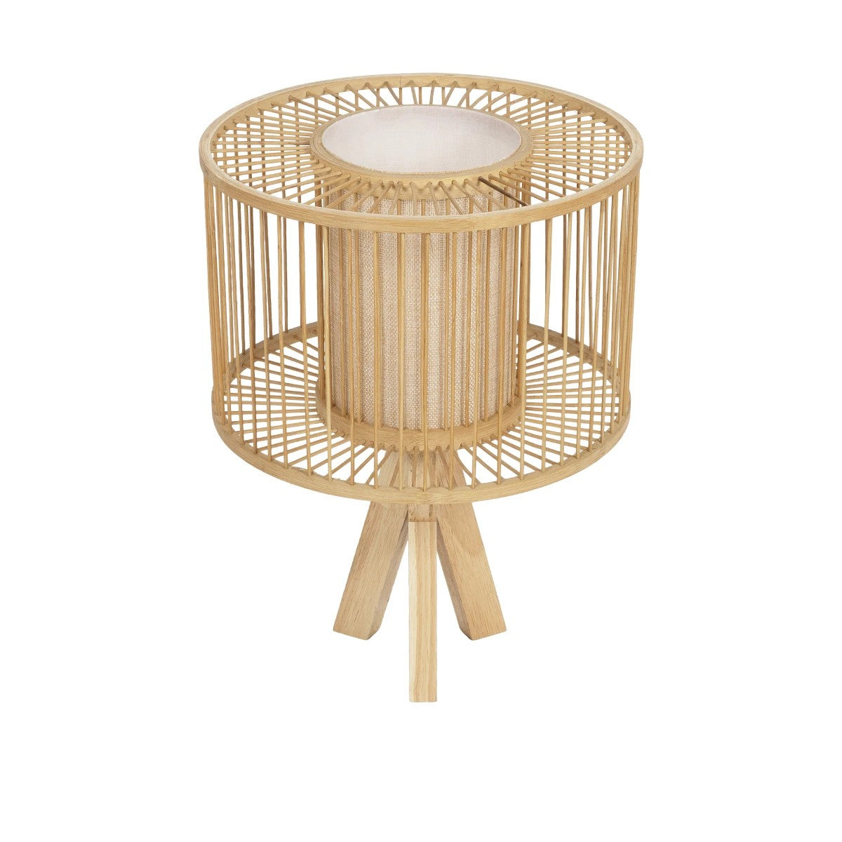 TULUM 01993 Boho Table Lamp with 1 x E27 AC 220-240V IP20 Socket - Beige - L30 x W30 x H40