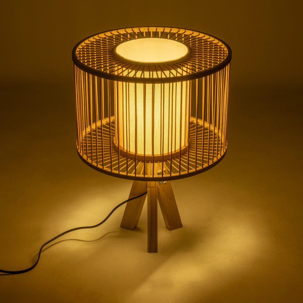 TULUM 01993 Boho Table Lamp with 1 x E27 AC 220-240V IP20 Socket - Beige - L30 x W30 x H40