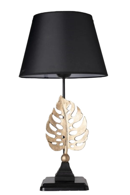 TLT 1267-GD ΕΠΙΤΡΑΠΕΖΙΑ ΛΑΜΠΑ ΜΑΥΡΗ ΜΕ ΦΙΓΟΥΡΑ ΦΥΛΛΟ ΧΡΥΣΟ 1xE27 40W Φ30x60