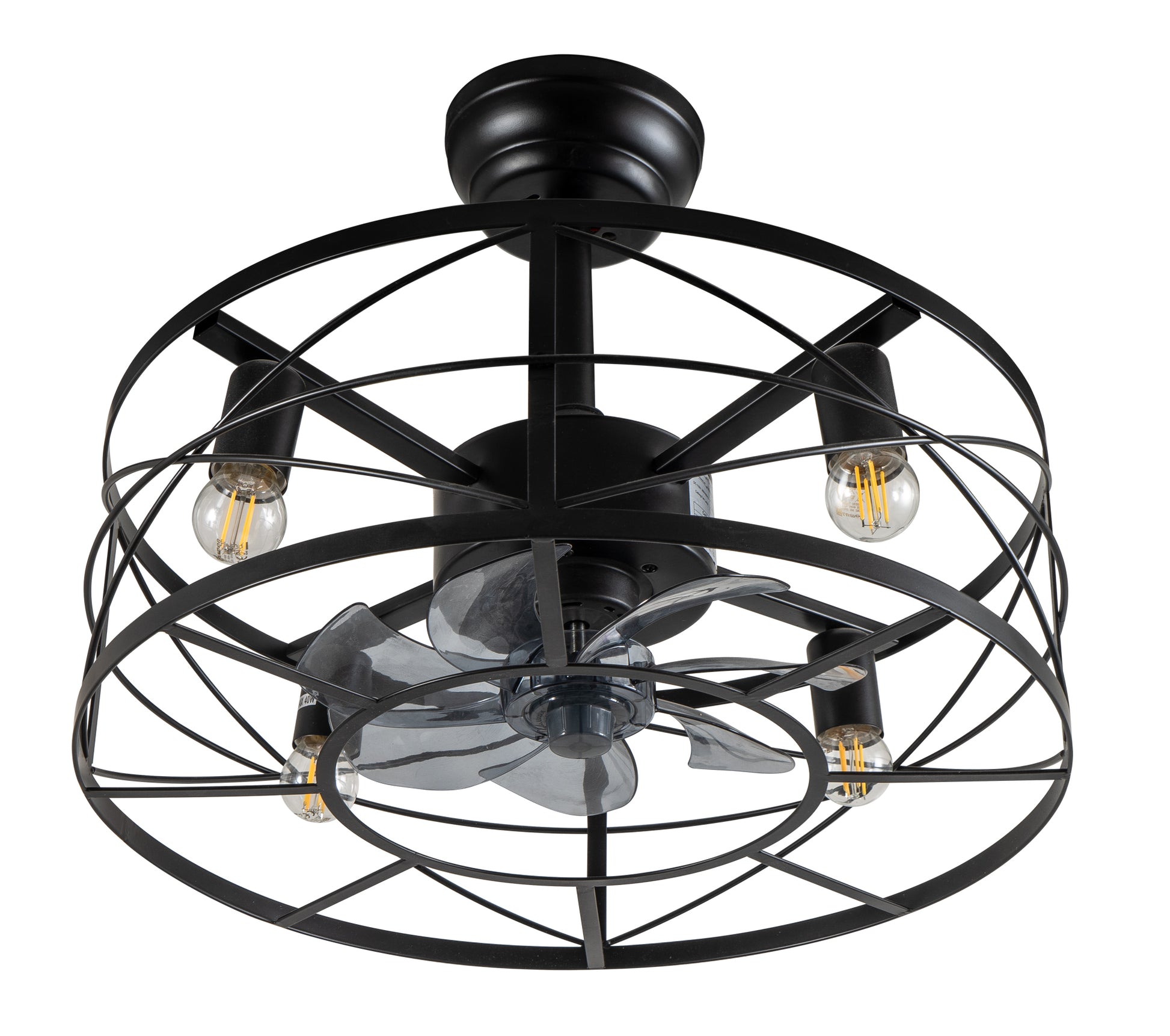 CFC 9508# ΠΛΑΦΟΝΙΕΡΑ ΑΝΕΜΙΣΤΗΡΑΣ ΜΕΤΑΛΛΙΚΟ ΜΑΥΡΟ 4xE27 O ΑΝΕΜΙΣΤΗΡΑΣ 30W Φ50x40