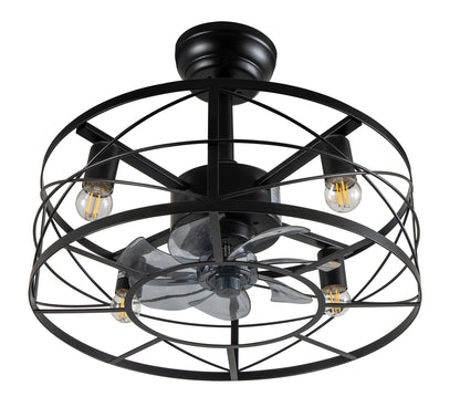 CFC 9508# ΠΛΑΦΟΝΙΕΡΑ ΑΝΕΜΙΣΤΗΡΑΣ ΜΕΤΑΛΛΙΚΟ ΜΑΥΡΟ 4xE27 O ΑΝΕΜΙΣΤΗΡΑΣ 30W Φ50x40