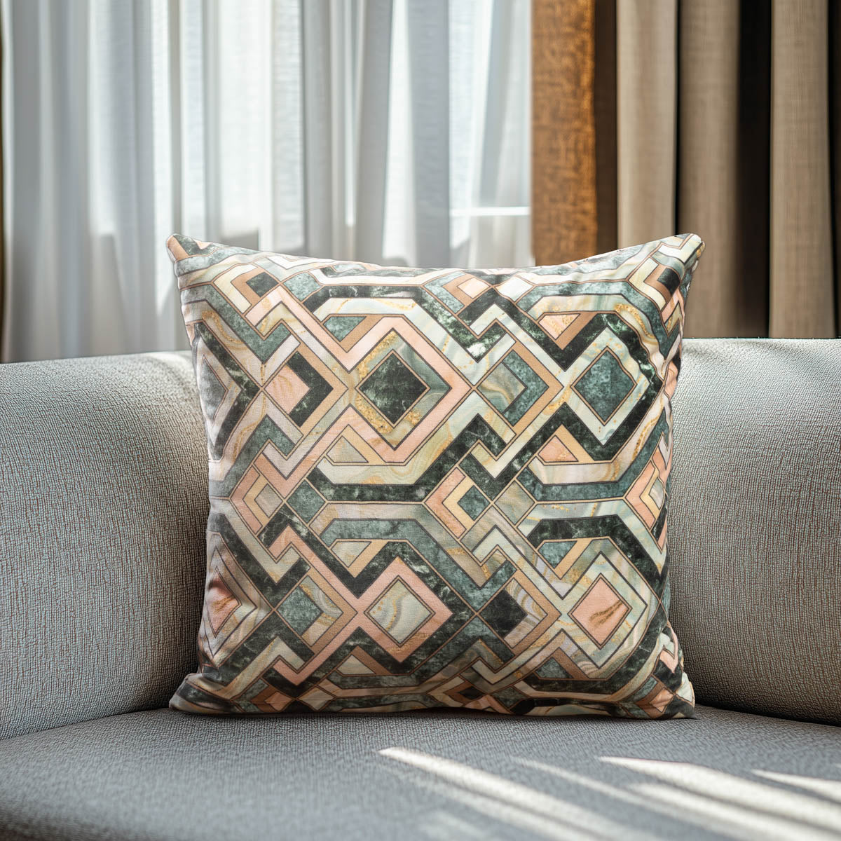 Μαξιλαροθήκη Βελούδο Marble Luxury 45x45εκ