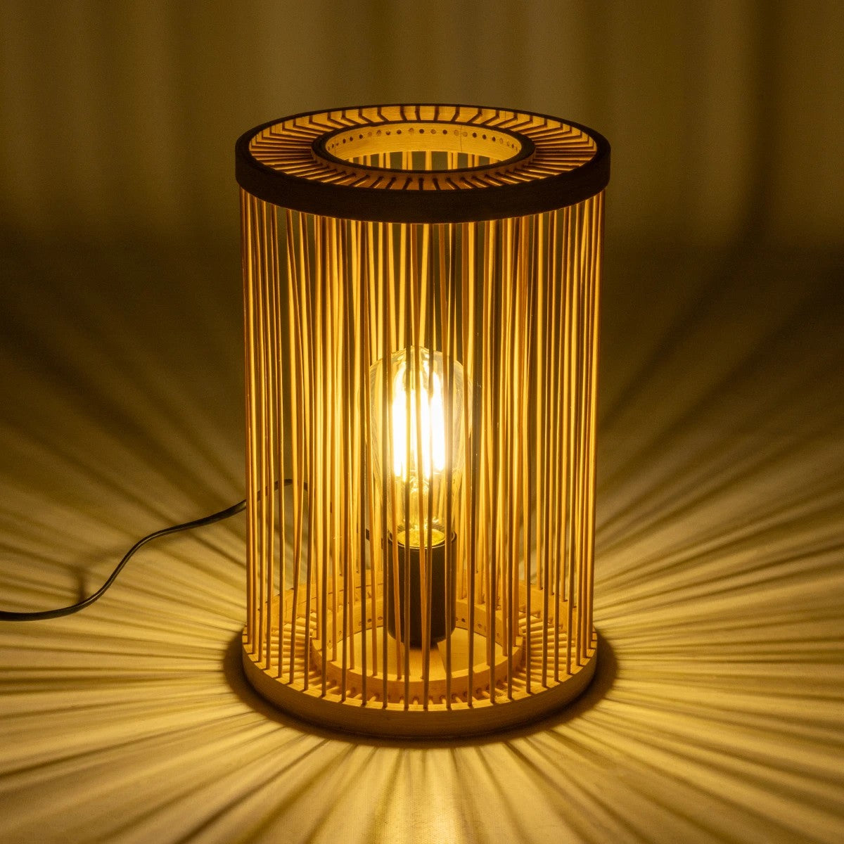 NOMAD 02000 Boho Table Lamp Portable with Socket 1 x E27 AC 220-240V IP20 - Beige - L20 x W20 x H30