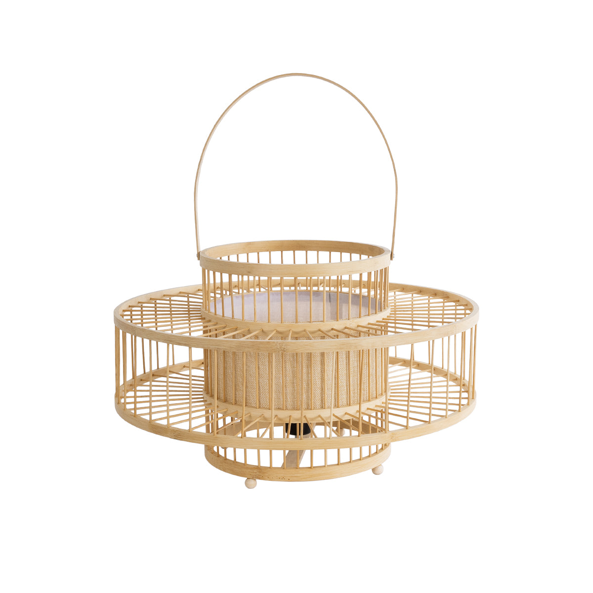 SORENIA 02003 Boho Επιδαπέδιο Φωτιστικό με Ντουί 1 x E27 AC 220-240V IP20 - Μπεζ - Μ48x Π48 x Υ27