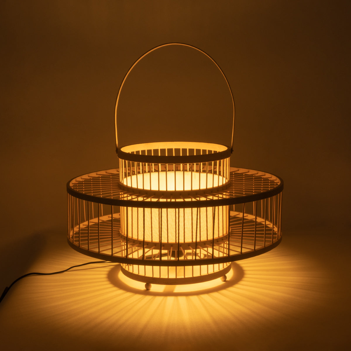 SORENIA 02003 Boho Επιδαπέδιο Φωτιστικό με Ντουί 1 x E27 AC 220-240V IP20 - Μπεζ - Μ48x Π48 x Υ27