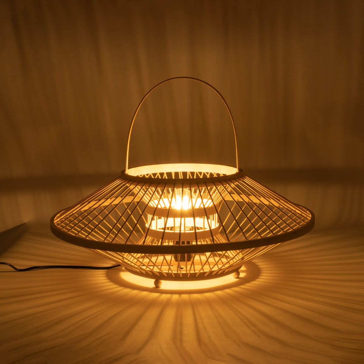 SORENIA 02005 Boho Επιδαπέδιο Φωτιστικό με Ντουί 1 x E27 AC 220-240V IP20 - Μπεζ - Μ50 x Π50 x Υ18