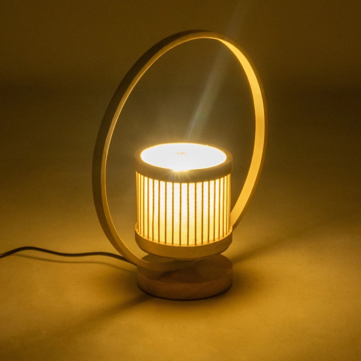 TULUMKO 02008 Boho Portable Table Lamp with 1 x E27 AC 220-240V IP20 Socket - Beige - L30 x W12 x H32