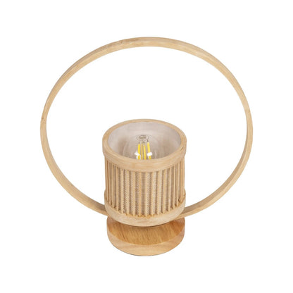 TULUMKO 02008 Boho Portable Table Lamp with 1 x E27 AC 220-240V IP20 Socket - Beige - L30 x W12 x H32