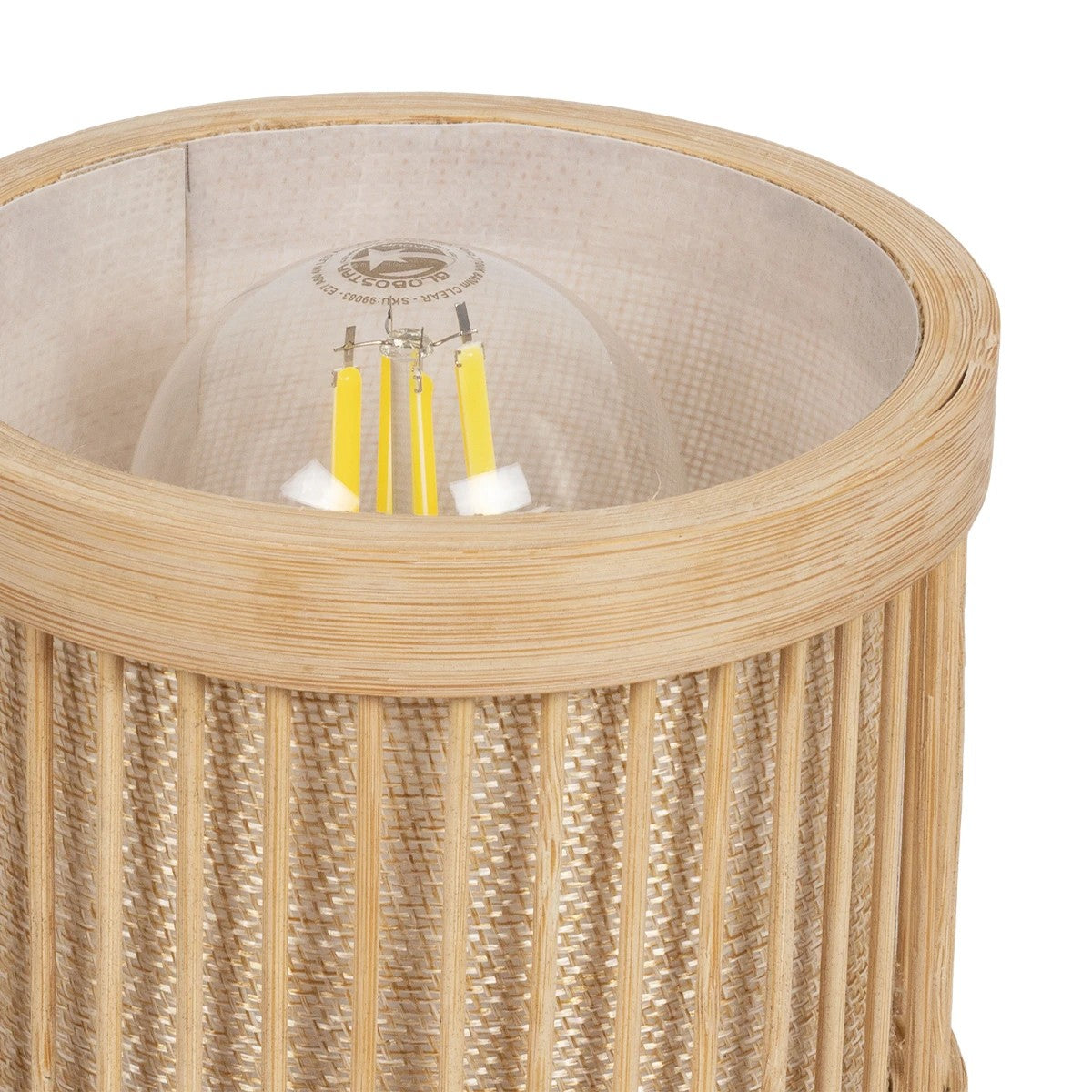 TULUMKO 02008 Boho Portable Table Lamp with 1 x E27 AC 220-240V IP20 Socket - Beige - L30 x W12 x H32