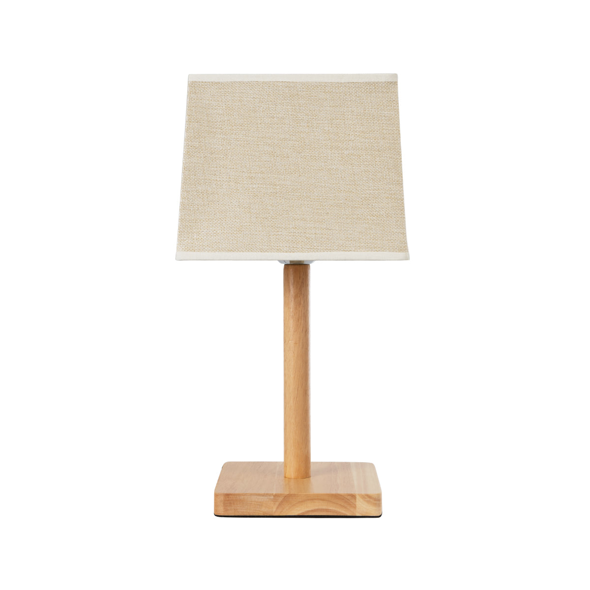 KOLIPE 02038 Μοντέρνο Επιτραπέζιο Φωτιστικό Μονόφωτο 1 x E27 AC220-240V IP20 - Μ20 x Π20 x Υ38cm - Μπεζ Ξύλινη Βάση με Μπεζ Πλεκτό Καπέλο