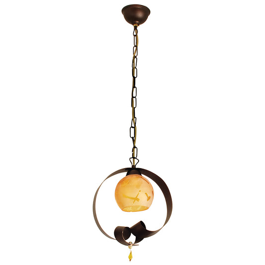 PDA 101-1 ΚΡΕΜ 1/Φ ΣΚΟΥΡΙΑ ΠΟΡΤΟΚΑΛΙ ΓΥΑΛΙ 1xΕ27 Φ28x115