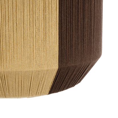 SALERNO 02076 Boho Κρεμαστό Φωτιστικό Οροφής Μονόφωτο 1 x E27 AC220-240V IP20 - Φ50 x Υ80cm - Μπεζ με Καφέ Λεπτό Νήμα Βαμβακερό Πλέγμα Καμπάνα