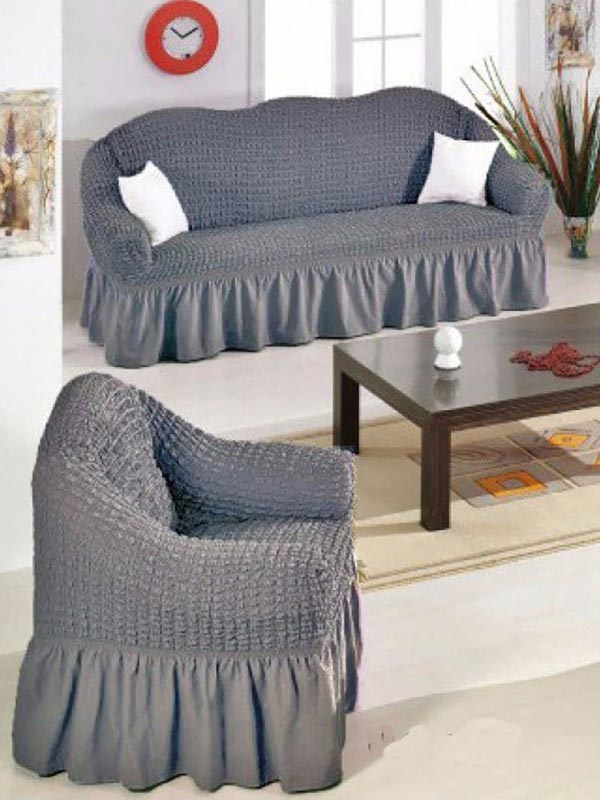 Κάλυμμα Σαλονιού Γκοφρέ Grey