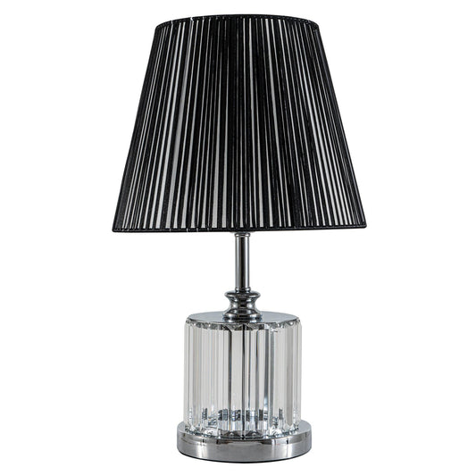 TLC 6836 SL ΕΠΙΤΡΑΠΕΖΙΑ ΛΑΜΠΑ ΔΙΑΦ. ΚΡΥΣΤ. ΜΕ ΠΛΙΣΕ ΜΑΥΡΟ ΚΑΠΕΛΟ 1xΕ27 Φ27x46