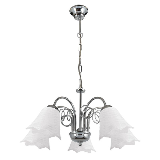 PDT 2041-5 CR # 5/Φ ΣΚΕΛΕΤΟΣ ΕΛΑΤΗΡΙΟ ΛΕΥΚΟ ΓΥΑΛΙ 5xΕ14 Φ56x80