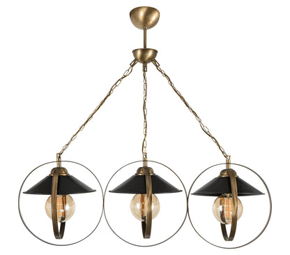 PDT 2062-3 # ΚΡΕΜ. 3/Φ ΔΥΟ ΜΕΤΑΛΛΙΚΟΙ ΚΥΚΛΟΙ ΣΥΝΔΥΑΣΜΟΣ ΜΕ ΚΑΜΠΑΝΑ Ε27 79x23x80