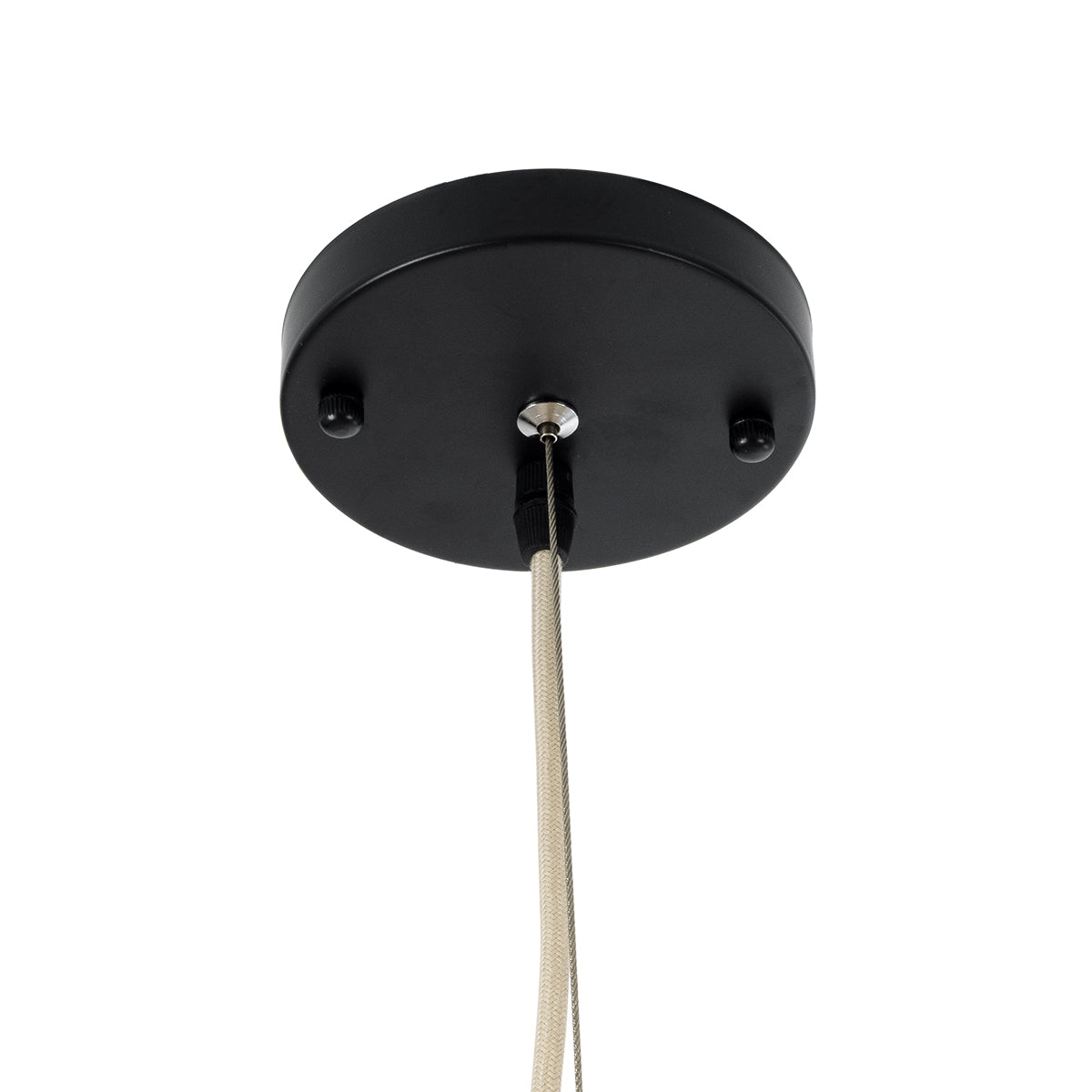 PALERMO 02209 Boho Κρεμαστό Φωτιστικό Οροφής Μονόφωτο 1 x E27 AC220-240V IP20 - Φ100 x Υ30cm - Μπεζ Ξύλινο Μπαμπού Πλέγμα