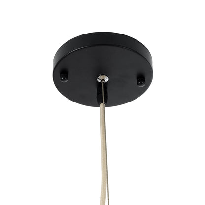 PALERMO 02209 Boho Κρεμαστό Φωτιστικό Οροφής Μονόφωτο 1 x E27 AC220-240V IP20 - Φ100 x Υ30cm - Μπεζ Ξύλινο Μπαμπού Πλέγμα