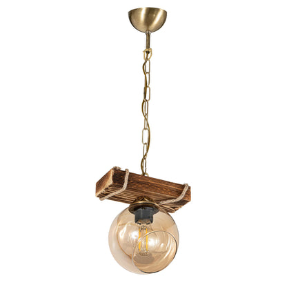 PDT 2059-1 ΡΑΓΑ 1/Φ ΞΥΛΙΝΗ ΡΑΓΑ ΣΧΟΙΝΙ ΜΕΛΙ ΓΥΑΛΙ 1xΕ27 20x15x95