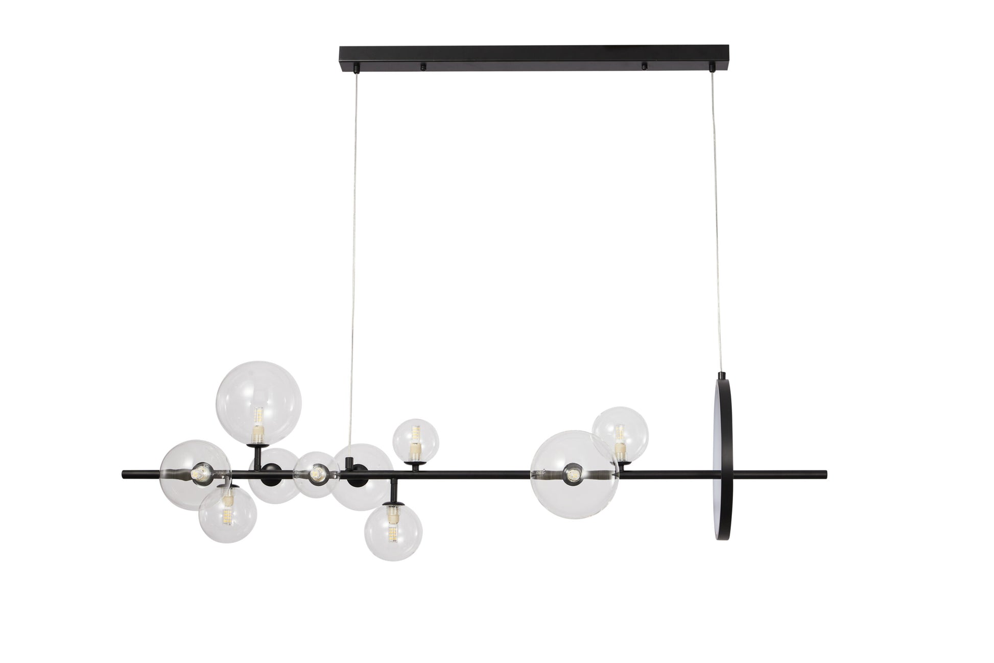 PDC 2049-10 ΡΑΓΑ ΜΑΥΡΗ ΜΕ LED KAI G9 ΓΛΟΜΠΟΥΣ ΔΙΑΦΑΝΟΥΣ 120x28x120