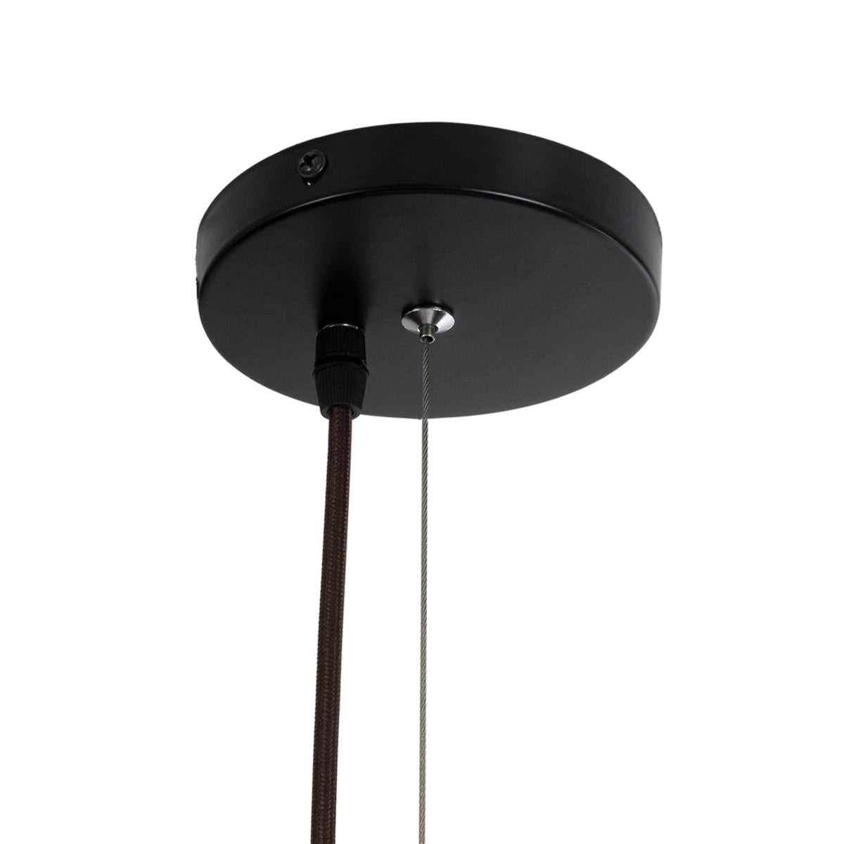 GUADELOUPE 02294 Boho Κρεμαστό Φωτιστικό Οροφής Μονόφωτο 1 x E27 AC220-240V IP20 - Φ80 x Υ60cm - Καφέ Σκούρο Φυσική Ράφια Νήμα Πλέγμα Καμπάνα