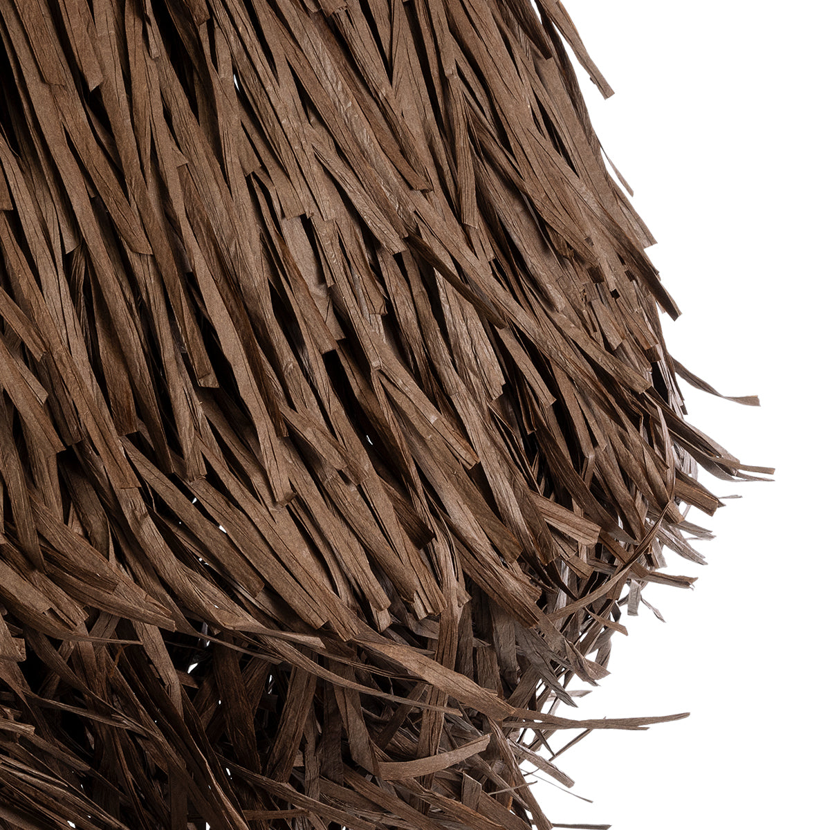 GUADELOUPE 02294 Boho Κρεμαστό Φωτιστικό Οροφής Μονόφωτο 1 x E27 AC220-240V IP20 - Φ80 x Υ60cm - Καφέ Σκούρο Φυσική Ράφια Νήμα Πλέγμα Καμπάνα