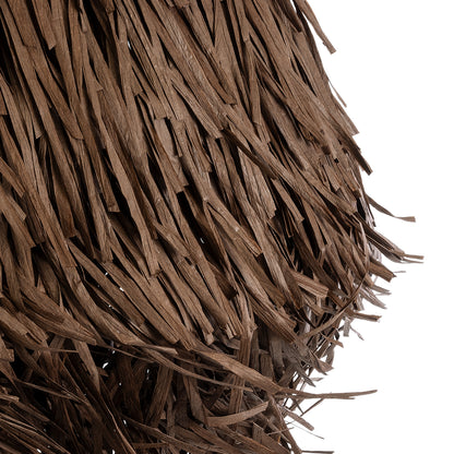 GUADELOUPE 02294 Boho Κρεμαστό Φωτιστικό Οροφής Μονόφωτο 1 x E27 AC220-240V IP20 - Φ80 x Υ60cm - Καφέ Σκούρο Φυσική Ράφια Νήμα Πλέγμα Καμπάνα