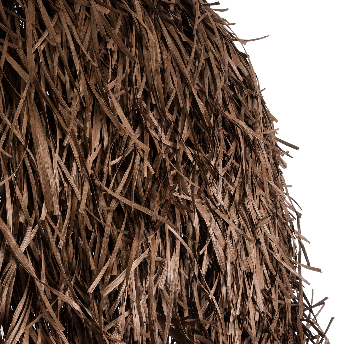 GUADELOUPE 02295 Boho Κρεμαστό Φωτιστικό Οροφής Μονόφωτο 1 x E27 AC220-240V IP20 - Φ120 x Υ100cm - Καφέ Σκούρο Φυσική Ράφια Νήμα Πλέγμα Καμπάνα