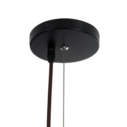 GUADELOUPE 02295 Boho Κρεμαστό Φωτιστικό Οροφής Μονόφωτο 1 x E27 AC220-240V IP20 - Φ120 x Υ100cm - Καφέ Σκούρο Φυσική Ράφια Νήμα Πλέγμα Καμπάνα