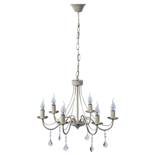 PDC 2188-6 AG 6/Φ ΟΛΛΑΝΔΕΖΑ ΕΚΡΟΥ ΜΕ ΧΡΥΣΗ ΠΑΤΙΝΑ & ΚΡΥΣΤΑΛΛΑ 6xΕ14 Φ50x100