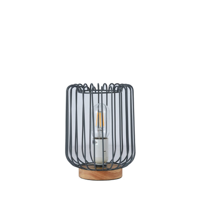 TLC 6324 ΠΟΡΤ. ΞΥΛΙΝΗ ΒΑΣΗ ΜΕΤΑΛΛΟ ΓΚΡΙ 1xΕ27 Φ15x21