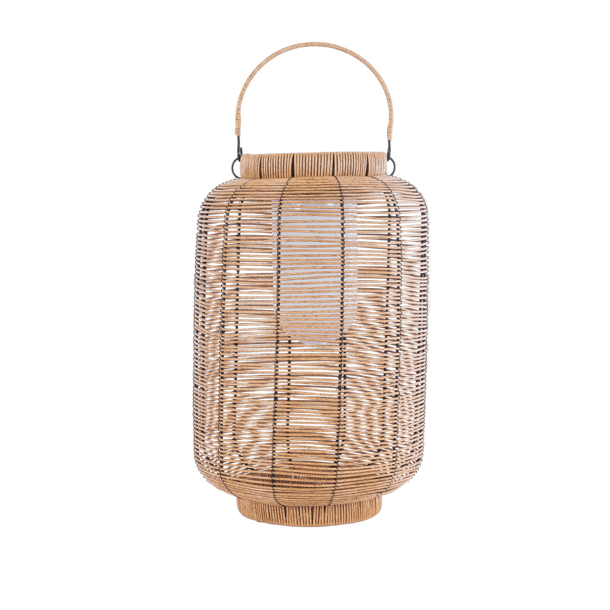 GRAMBIAN 02304 Boho Αυτόνομο Ηλιακό Κρεμαστό/Επιτραπέζιο Φωτιστικό Πορτατίφ LED 5W 200lm 180° με Ενσωματωμένη Μπαταρία IP65 Θερμό Λευκό 3000K Μπεζ Ξύλο - Μ30 x Π30 x Υ48cm