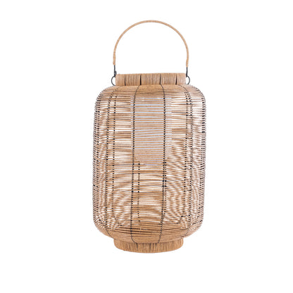 GRAMBIAN 02304 Boho Αυτόνομο Ηλιακό Κρεμαστό/Επιτραπέζιο Φωτιστικό Πορτατίφ LED 5W 200lm 180° με Ενσωματωμένη Μπαταρία IP65 Θερμό Λευκό 3000K Μπεζ Ξύλο - Μ30 x Π30 x Υ48cm