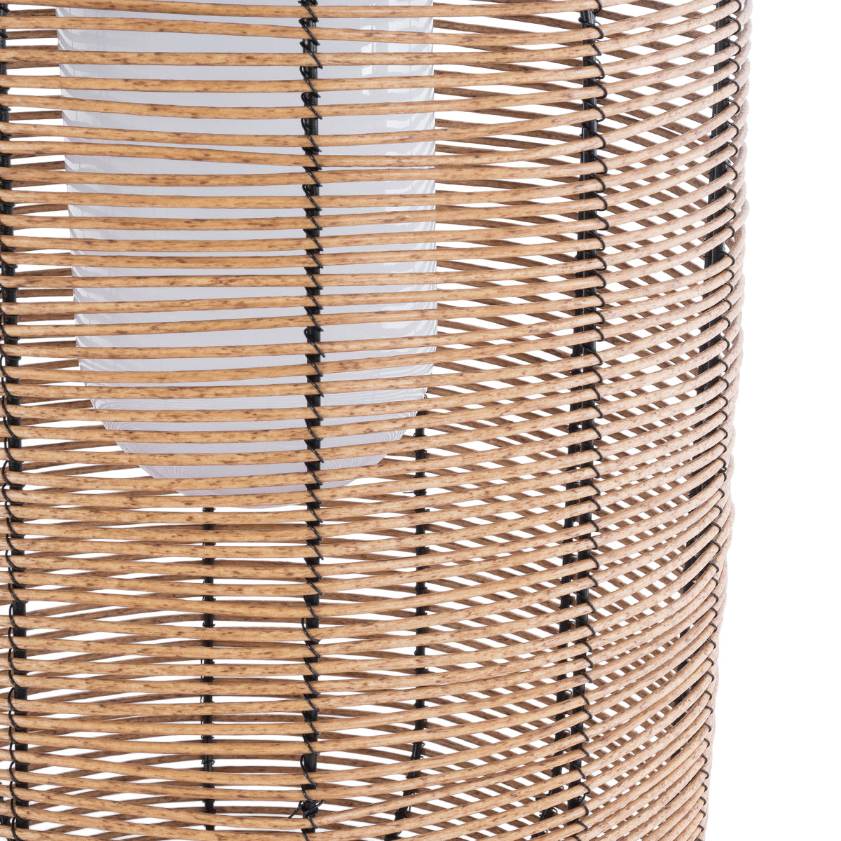 GRAMBIAN 02304 Boho Αυτόνομο Ηλιακό Κρεμαστό/Επιτραπέζιο Φωτιστικό Πορτατίφ LED 5W 200lm 180° με Ενσωματωμένη Μπαταρία IP65 Θερμό Λευκό 3000K Μπεζ Ξύλο - Μ30 x Π30 x Υ48cm