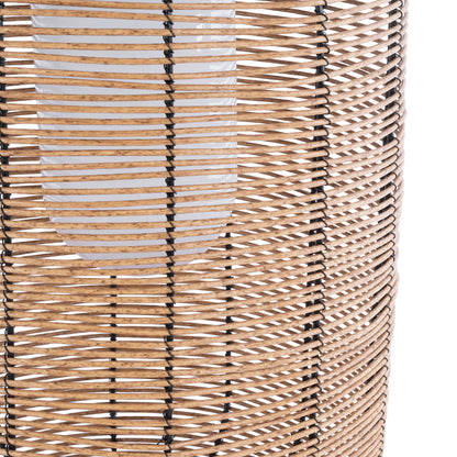 GRAMBIAN 02304 Boho Αυτόνομο Ηλιακό Κρεμαστό/Επιτραπέζιο Φωτιστικό Πορτατίφ LED 5W 200lm 180° με Ενσωματωμένη Μπαταρία IP65 Θερμό Λευκό 3000K Μπεζ Ξύλο - Μ30 x Π30 x Υ48cm