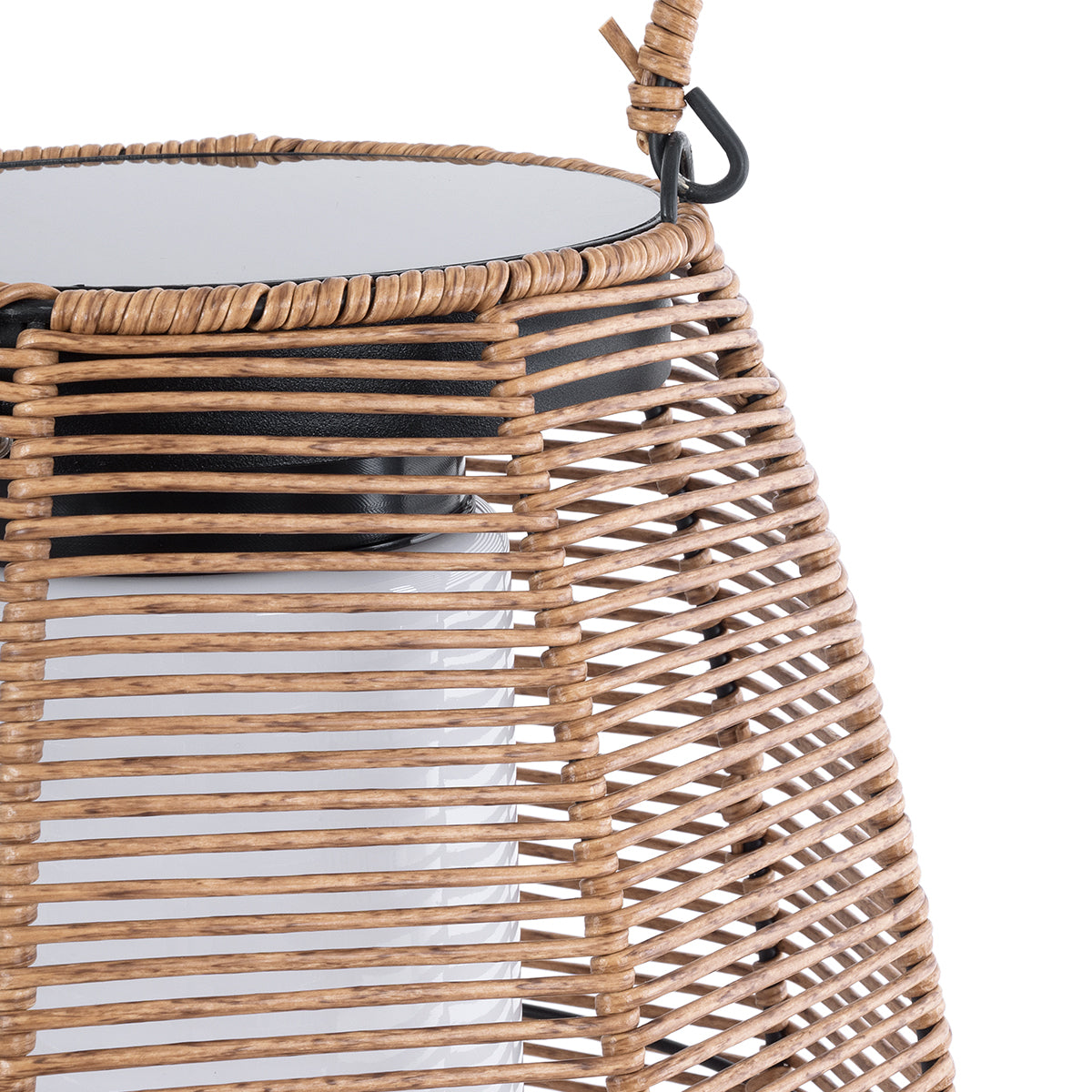 HESPELER 02305 Boho Αυτόνομο Ηλιακό Κρεμαστό/Επιτραπέζιο Φωτιστικό Πορτατίφ LED 5W 200lm 180° με Ενσωματωμένη Μπαταρία IP65 Θερμό Λευκό 3000K Μπεζ Ξύλο - Μ25 x Π25 x Υ45cm