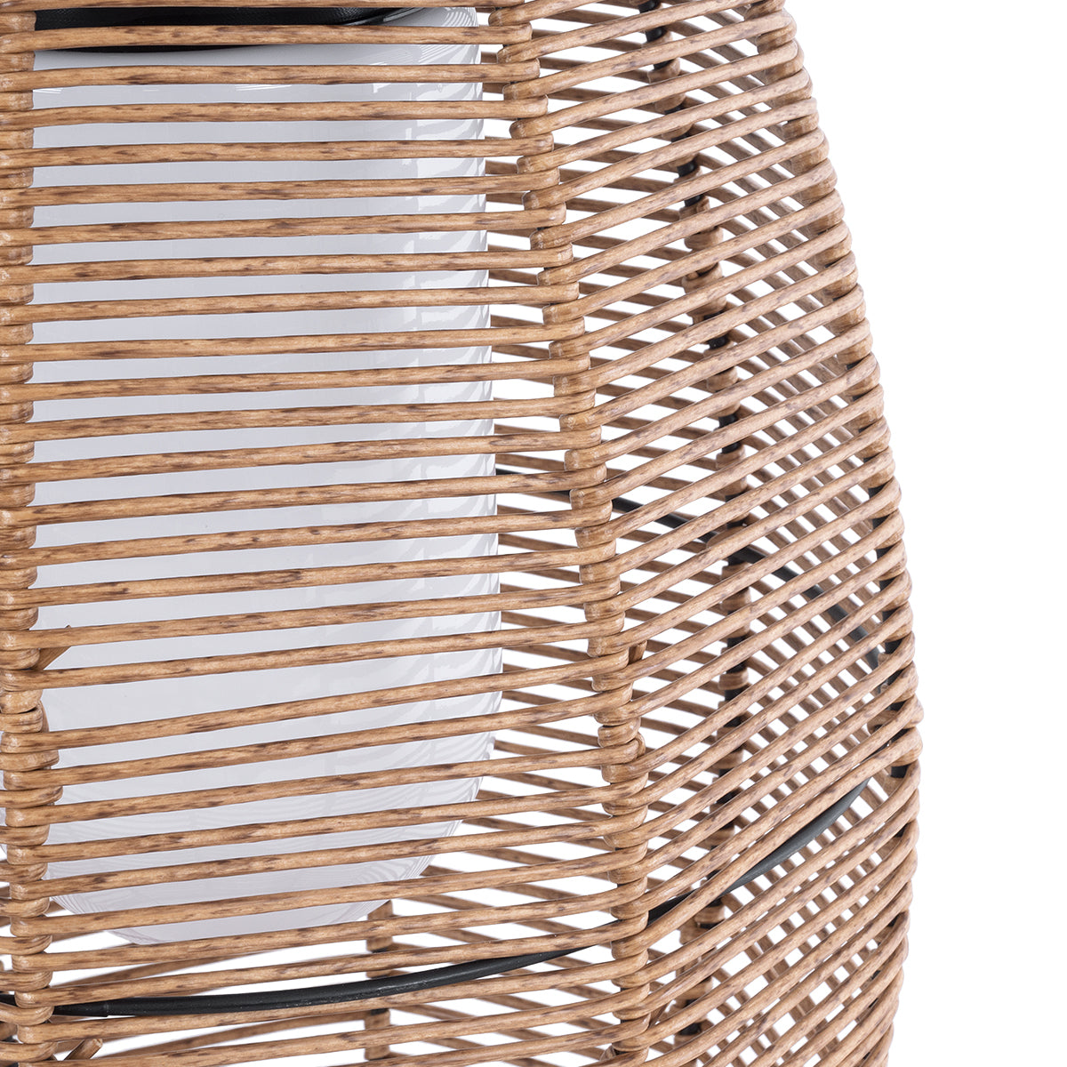 HESPELER 02305 Boho Αυτόνομο Ηλιακό Κρεμαστό/Επιτραπέζιο Φωτιστικό Πορτατίφ LED 5W 200lm 180° με Ενσωματωμένη Μπαταρία IP65 Θερμό Λευκό 3000K Μπεζ Ξύλο - Μ25 x Π25 x Υ45cm