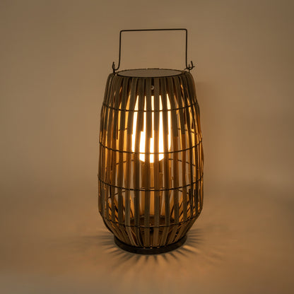 NETLEY 02306 Boho Αυτόνομο Ηλιακό Κρεμαστό/Επιτραπέζιο Φωτιστικό Πορτατίφ LED 5W 200lm 180° με Ενσωματωμένη Μπαταρία IP65 Θερμό Λευκό 3000K Γκρι Ξύλο - Μ30 x Π30 x Υ50cm