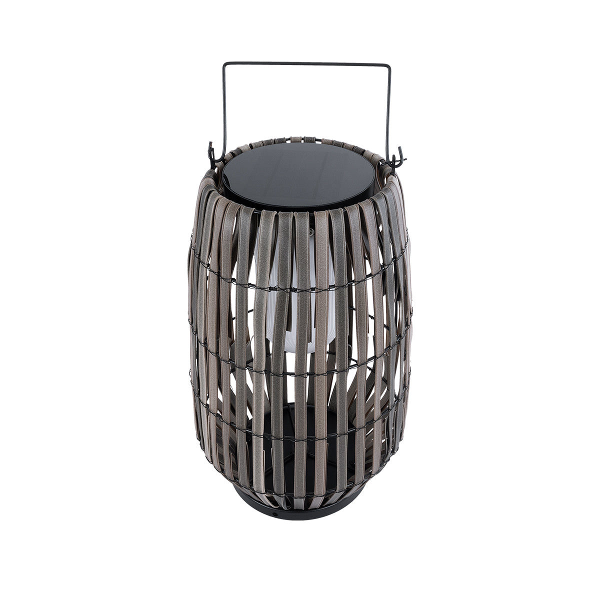 NETLEY 02306 Boho Αυτόνομο Ηλιακό Κρεμαστό/Επιτραπέζιο Φωτιστικό Πορτατίφ LED 5W 200lm 180° με Ενσωματωμένη Μπαταρία IP65 Θερμό Λευκό 3000K Γκρι Ξύλο - Μ30 x Π30 x Υ50cm