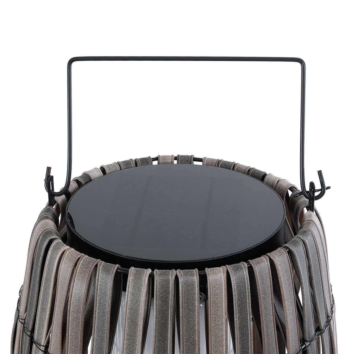 NETLEY 02306 Boho Αυτόνομο Ηλιακό Κρεμαστό/Επιτραπέζιο Φωτιστικό Πορτατίφ LED 5W 200lm 180° με Ενσωματωμένη Μπαταρία IP65 Θερμό Λευκό 3000K Γκρι Ξύλο - Μ30 x Π30 x Υ50cm