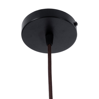 PALERMO 02310 Boho Κρεμαστό Φωτιστικό Οροφής Μονόφωτο 1 x E27 AC220-240V IP20 - Φ60 x Υ18cm - Μπεζ Καφέ Ξύλινο Μπαμπού Πλέγμα