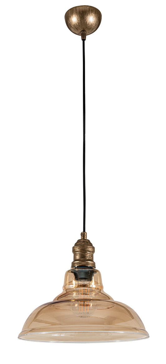 PDT 1459 ΗΝ # 1/Φ ΓΥΑΛΙΝΟ ΚΑΜΠΑΝΑ ΜΕΛΙ 1xΕ27 Φ28x128