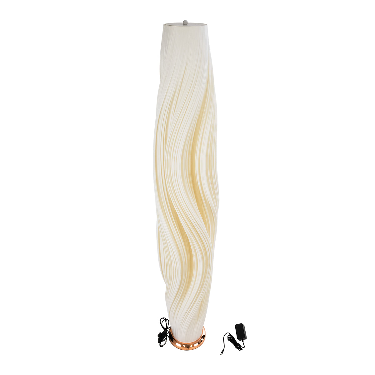 CERULEAN 02312 Μοντέρνο Επιδαπέδιο Φωτιστικό Μονόφωτο 1 x E27 AC220-240V - Φ30 x Υ155cm - Μπεζ Πλαστικό ABS με Μεταλλική Χάλκινη Βάση Πλέγμα